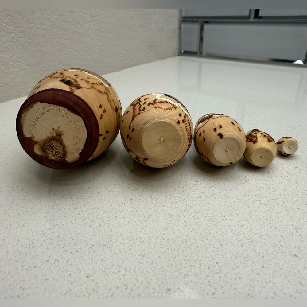 Vintage Russian Nesting Dolls Set of 5
